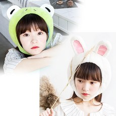 台灣現貨 青蛙 兔兔 派對頭套 超萌頭套 少女系 頭套 cosplay 動物頭套【A168】, 1個, 青蛙頭套-均碼