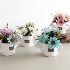 쁘디 홈데코 인테리어 조화화분 모음 꽃 장식 소품 카페 테이블 2, 11.엔틱데이지화분 15cmP-블루, 1개