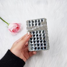 권총담배케이스 특이한 라이터 다이아몬드 2 수제 라인 석 반짝이 보관 상자 연기 홀더 여성 선물, 13 Transparent, 1개