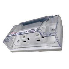 樹榮電工SUZONE免掀式防滴雙插座附接地插座，免掀蓋設計，防潑水安全插座, 1個