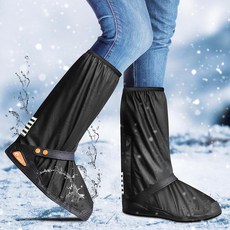 Desoto 지퍼 및 반사판이 있는 프리미엄 방수 레인 부츠 신발 커버 여성 남성용 튼튼하고 재사용 가능(블랙 XL) 205223, Large, Black