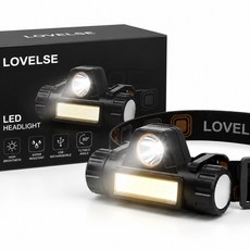 로벨스 초강력 듀얼 LED 헤드랜턴 등산 낚시 캠핑 해루질 USB 충전식, 1개, 프리미엄 블랙