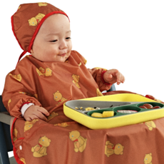 오우아스튜디오 자기주도 이유식 턱받이 식탁일체형 2way 지퍼형, 1개, 1개입, 멀티 긴팔형 듀이 브라운