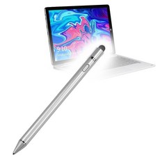 BoxWave Chuwi Hi10 XR과 호환되는 스타일러스 펜 - AccuPoint 액티브 스타일러스 울트라 파인 팁이 있는 전자 메탈릭 실버, BoxWave Chuwi Hi10 XR과 호환되는 스타