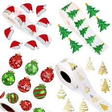 [5시건 당일출고] 크리스마스 롤스티커 5종 라벨스티커 선물포장 다꾸 씰 성탄절 장식 트리, 1개, 04.징글벨