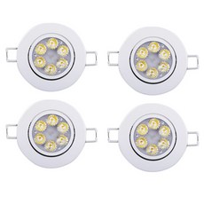 케이시조명 LED 3인치 5W 다운라이트 직회전 매입등 일체형 간접조명 4P, 주광색(하얀불), 4세트