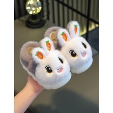 겨울 아동용 면 슬리퍼 남아 및 여아용 굽 없는 디자인 집에서 부모와 함께 신는 면 슬리퍼