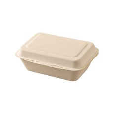 B001 일체형 펄프도시락 용기 화이트, 1개, 100개입