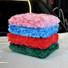 세알남 강동규타월 미트 마이크로 화이버 세차 스펀지 워시패드, 하이 리스크 레드, 1개