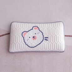 哆哆購 夏季涼感乳膠卡通枕套 幼兒園冰絲枕頭套 30x50cm 可拆洗, 呆萌熊寶#A類*天然乳膠#,30X50單枕套【不含枕芯】一個