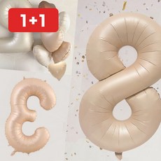 숫자 은박풍선 32인치 웨딩 크림 파티 생일 장식 벽 데코, 1개, one 카라멜_숫자0