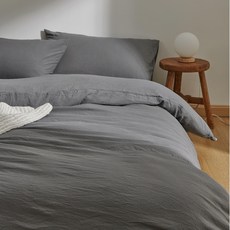HOMERA 호메라 사계절 호텔식 싱글 초속건조 편안한 부드러운 이불커버, 딥 그레이