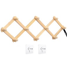 마켓플랜 자바라 원목 접이식 벽 옷걸이 대형, 우드, 1개