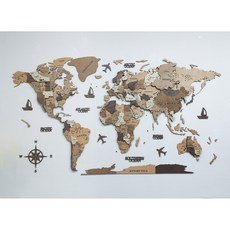 세계지도 벽장식 회의실 모자이크 국기 월데코 3D 퍼즐 150X90CM 나무 월드맵, 묵묵, 크다