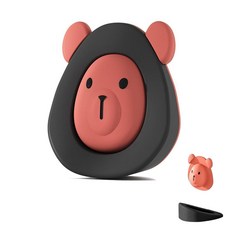 Cuddly Bear 실리콘 도어 스토퍼 - 2-in-1 방풍 및 충돌 방지 | 손상 없는 벗겨짐 및 스틱 어린이/노인/반려동물에게 안전 | 10초 설치, 블랙