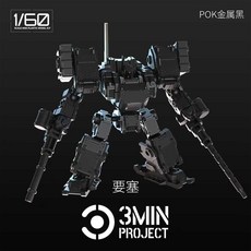 하이플레이 추장대륙 MUFS-S5 포트리스 3MIN 프로젝트 1/60 스케일 조립 프라모델(1박스에 3개입), 메탈릭 블랙