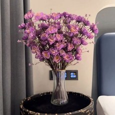 仿真杜鵑花乾花花束輕奢高端擺設餐桌客廳插花裝飾高級感假花擺件, 1個, 紫色杜鵑花11枝