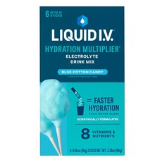 Liquid Iv 補水能量飲 藍色棉花糖口味 6入, 1個, 96g