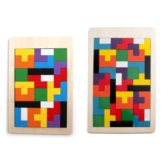 나무퍼즐 테트리스블럭퍼즐i 펜토미노퍼즐 2종 (도안지포함), 26피스, 1개