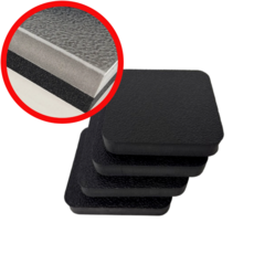 덕진스펀지 2중 소음방지 매트 사각 4개, 1개, 블랙