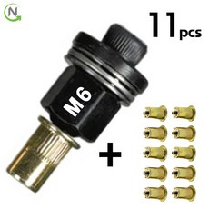 블랙불 너트 리벳 팝너트11p 어댑터 M6세트 수동 아답터 리벳건 리베팅 리벳팅 리베터기, 1세트