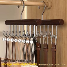 옷 정리함용 벨트 걸이 나무 후크 다기능 넥타이 조끼 속옷 보관 침실 아파트 사용, 1PCS, 2. Retro round style / A. 1PCS
