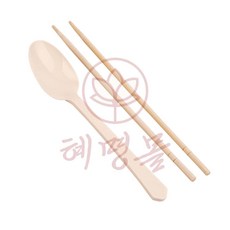 혜명몰 일회용 수저세트 야외용 캠핑 나무젓가락 파티 일회용식기