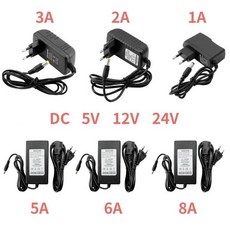 DC 5V 12V 스위칭 전원 공급 장치 1A 2A 3A 5A 6A 8A 소스 220V ~ 어댑터 범용 충전기, 01 5V, 02 2A, 02 EU Plug