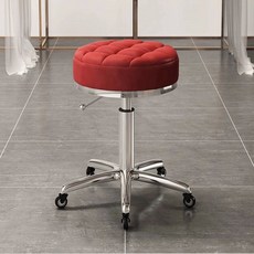 미용 보조의자 시술 스툴 헤어샵네일샵 카운터 진료실, 1개, 붉은 광동 발톱 베어링 철 바퀴