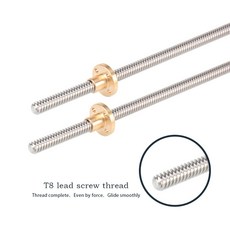 3D 프린터 T8 피치 키트 알루미늄 너트 2MM 변환 KP08 KFL 브래킷 직경 시트 스크류 블록 8MM 리드, 400MM, Lead 8mm, 1개