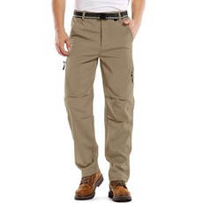 Jessie Kidden 남성용 방수 하이킹 팬츠 아웃도어 스노우 스키 낚시 플리스 안감 단열 소프트 쉘 겨울 팬츠 6070 아미 그린 42 179368