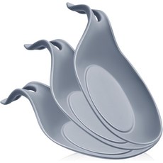 스토브 상판용 HMDZMR 스푼 받침대 주방 조리대용 대형 실리콘 홀더 3팩 내열 조리 전자레인지 및 오븐 안전회색, Gray