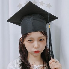 졸업 축하 파티 학사모 소품 기념 촬영 포토부스 셀카 추억 기록 행사, 1개, 블랙(025)