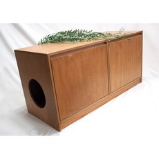 원목고양이화장실 사막화방지, 좌측면, 환기구 있음, 1개