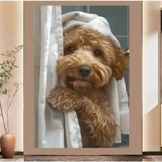 36 brushes 新品現貨．北歐簡約無框畫 抽象 花卉壁畫 帆布畫布 30*40cm【HS1040】, 狗狗A15