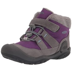KEEN 아동용 Knotch Chukka 중간 높이 단열 이지 온 스노우 부츠 스틸 그레이/카리스마