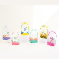 부활절 계란포장 2구 바구니형 손잡이 비닐 (60매입) 꾸미기 달걀백