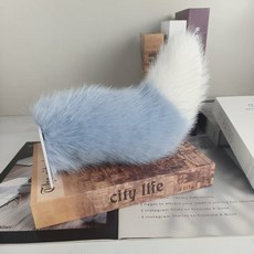 리모컨 충전식 전동 여우꼬리 차량 장식 자동차 오토바이 전기자전거 겸용, 1개, 푸른 색