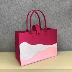 대용량 토트백 학생 직장인 데일리 펠트 가방 수납 쇼핑백, 진분홍, 1개