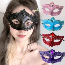 化妝舞會派對面具 半臉高級純慾風 萬聖節面具 擺拍道具頭飾, 1個, 銀色