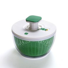 公司貨 按壓式蔬菜脫水器 家用手動沙拉洗菜甩干機 果蔬瀝水籃, 1個, 6L大容量脫水器 綠色