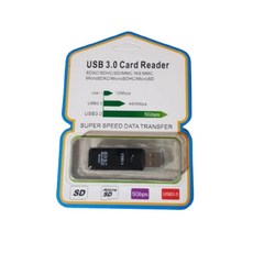 USB 3.0 高速多功能讀卡機 相機 SD 內存卡 TF卡 手機電腦即插即用 支援安卓/iOS 設備, 黑色033-01, 1個, USB3.0盒裝