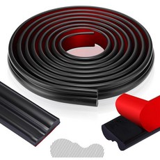 Innconee 294.7cm(118인치) 필 앤 스틱 벽 몰딩 트림 의자 레일 패널 유연한 자체 접착 3D 크라운 몰딩 트림 DIY 홈 벽 장식 거울 보호 도어 캐비닛 프레임, Black, 118 Inch X 0.9 in