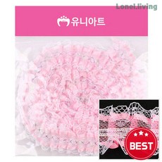 로넬리빙 유니아트 고급레이스 폭3cm 분홍 프릴 주름 장식 부자재 레이스