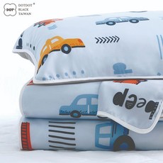 DOTDOT BLACK-Kids 車車嗶嗶 床包/兩用被/枕套 台灣工藝 天絲萊賽爾, 1個, 不選購,枕套2入