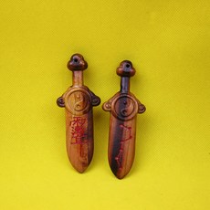 桃木紫薇七星米劍鑰匙扣, 桃木10釐米紫薇諱硃砂劍 - 01, 1個