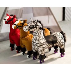 포니사이클 인형 흔들 흔들목마 목마 흔들말 말 말타기, 1개, 진한 보라색과 황갈색 활공 말