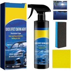 빠른 작용 코팅제 스프레이 3n1 다기능 효과 코팅제 빠르게 도장하는 자동차 왁스 폴리시 스프레이 무수 세차용 오토바이, 4.06 플 오즈 (1개 묶음), 1개