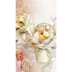 Zao flower 波波球花束, 1個, 綠,紫