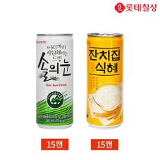 롯데칠성 솔의눈 잔치집 식혜 2종 30캔 세트, 240ml, 1개